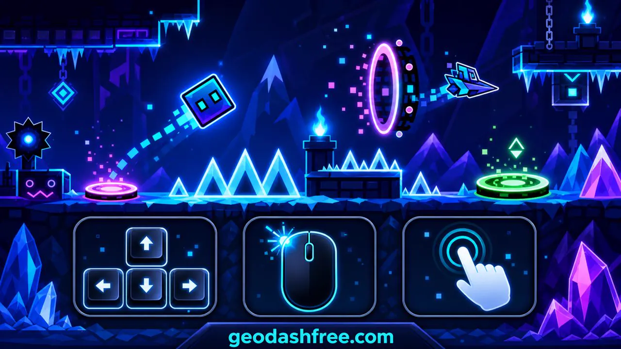 Geometry Dash SubZero controls guide for keyboard mouse and mobile tap