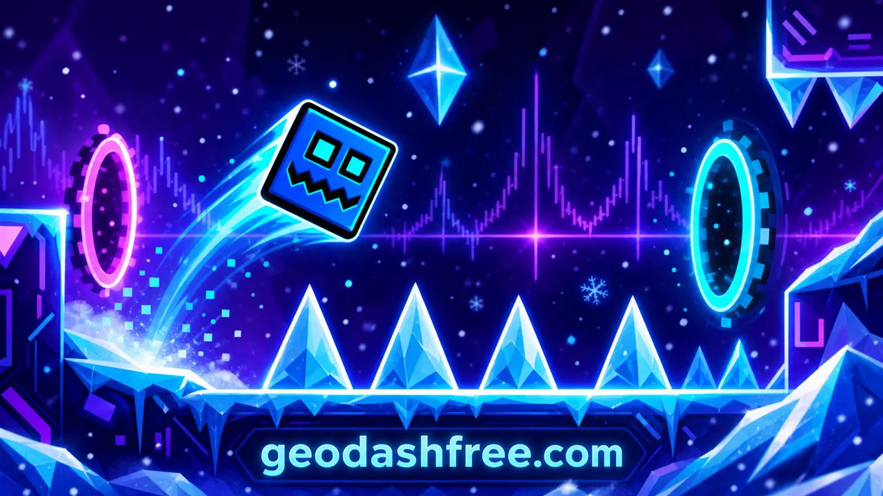Geometry Dash SubZero unblocked online icy neon gameplay
